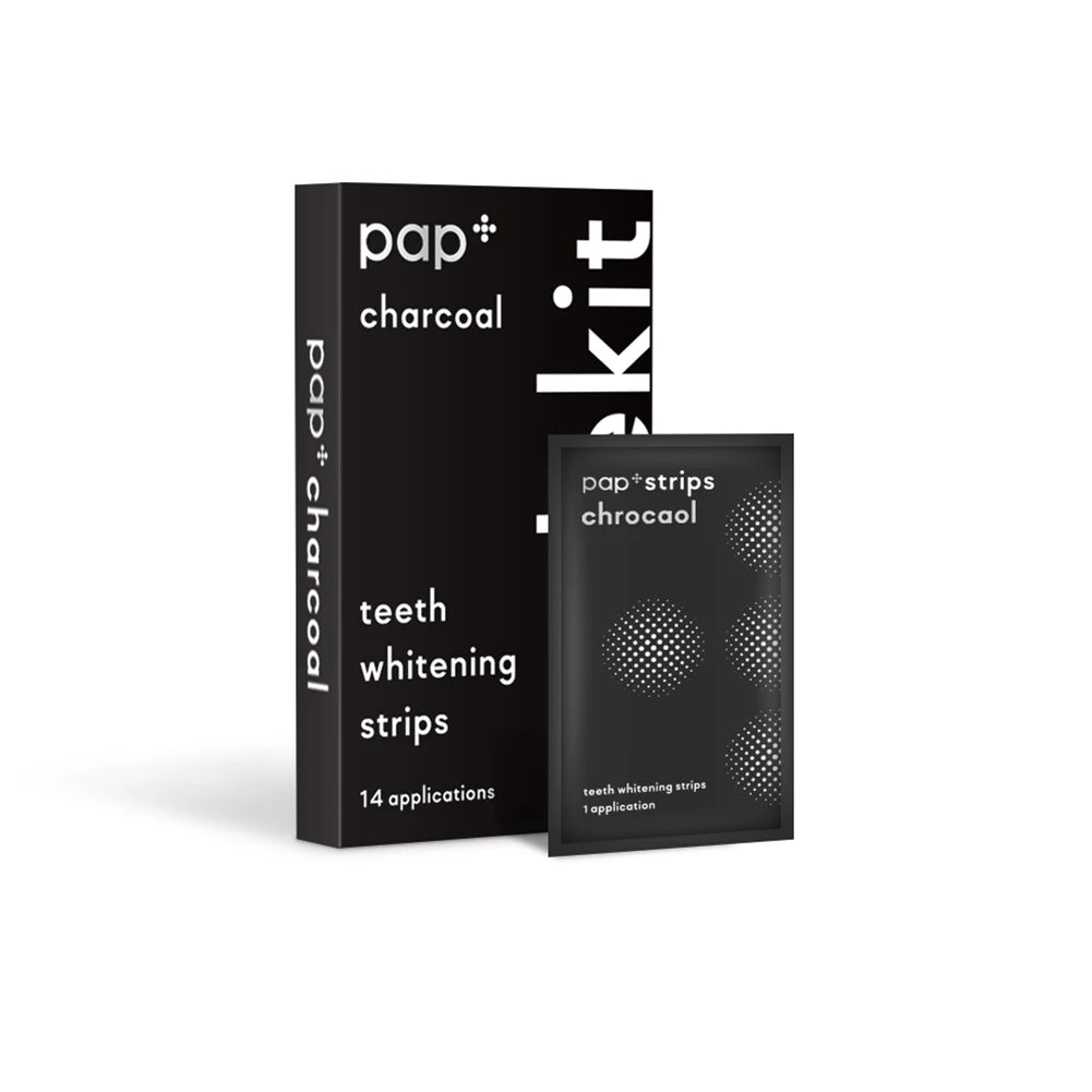 2 Boxes PAP+ Charcoal Teeth Whitening Strip Oral Hygiene Care Tooth Shade Bleach Dental Activated Bamboo Enamel Ultra White Tool